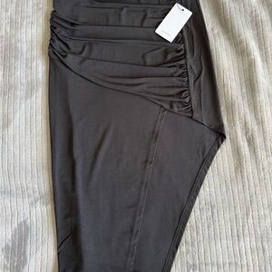 NWT Lanston Asymmetrical Black Skirt with Ruched Detail. Nightout. Clubwear.